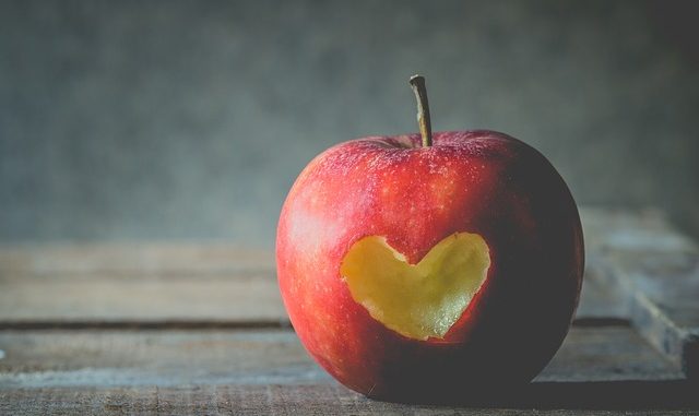 Love Apple Fruit Valentine Red Heart Shape Hearts