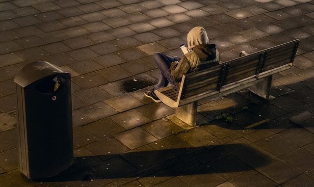 Sad Alone Bench Jacket People Man Chair Hoodie